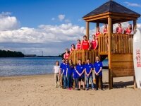 les employés de la plage